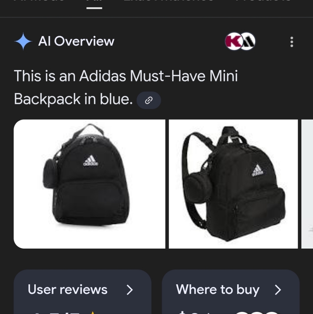 Adidas Must have Royal Blue mini Backpack w/keychain - Picture 12 of 12
